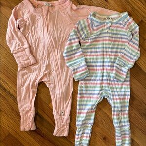 Baby girl bamboo convertible rompers